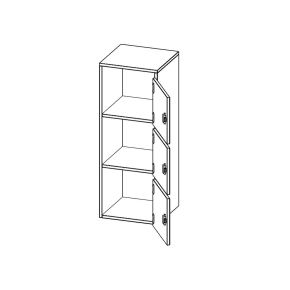 Schließfachschrank, 3 Ordnerhöhen - B/H/T: 40.5x118x40 cm