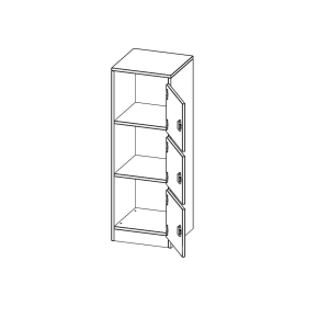 Schließfachschrank, 3 Ordnerhöhen - B/H/T: 40.5x118x40 cm