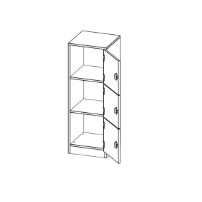 Schließfachschrank, 3 Ordnerhöhen - B/H/T: 40.5x118x40 cm