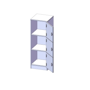 Schließfachschrank, 3 Ordnerhöhen - B/H/T: 40.5x118x40 cm