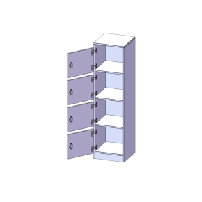 Schließfachschrank, 4 Ordnerhöhen - B/H/T: 40.5x154x40 cm