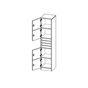 Schließfachschrank, 5 Ordnerhöhen - B/H/T: 40.5x190x40 cm