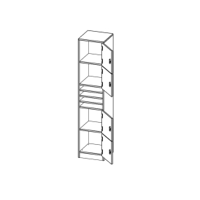 Schließfachschrank, 5 Ordnerhöhen - B/H/T: 40.5x190x40 cm