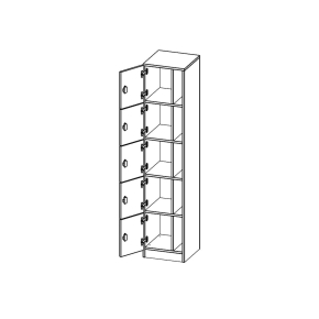 Schließfachschrank, 5 Ordnerhöhen - B/H/T: 40.5x190x40 cm