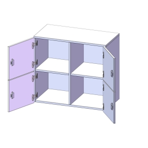 Schließfach - Aufsatzschrank, 2 Ordnerhöhen - B/H/T: 80x72x40 cm