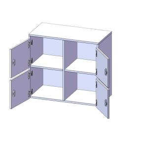 Schließfach - Aufsatzschrank, 2 Ordnerhöhen - B/H/T: 80x72x40 cm