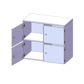 Schließfach - Aufsatzschrank, 2 Ordnerhöhen - B/H/T: 80x72x40 cm