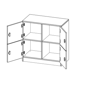 Schließfachschrank, 2 Ordnerhöhen - B/H/T: 80x82x40 cm