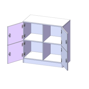 Schließfachschrank, 2 Ordnerhöhen - B/H/T: 80x82x40 cm