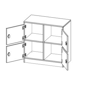 Schließfachschrank, 2 Ordnerhöhen - B/H/T: 80x82x40 cm