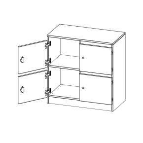 Schließfachschrank, 2 Ordnerhöhen - B/H/T: 80x82x40 cm