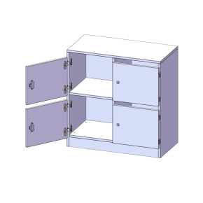 Schließfachschrank, 2 Ordnerhöhen - B/H/T: 80x82x40 cm