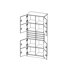 Schließfachschrank, 5 Ordnerhöhen - B/H/T: 82x190x40 cm