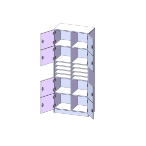 Schließfachschrank, 5 Ordnerhöhen - B/H/T: 82x190x40 cm