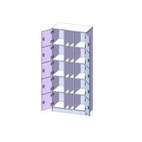 Schließfachschrank, 5 Ordnerhöhen - B/H/T: 82x190x40 cm