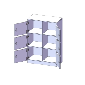Schließfachschrank, 3 Ordnerhöhen - B/H/T: 80x118x40 cm