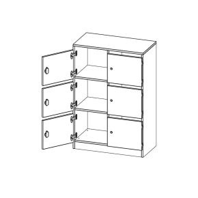 Schließfachschrank, 3 Ordnerhöhen - B/H/T: 80x118x40 cm