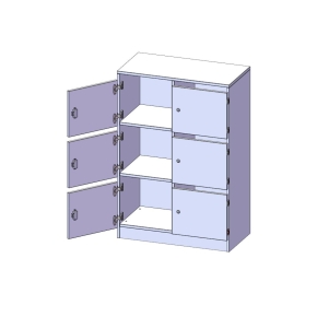 Schließfachschrank, 3 Ordnerhöhen - B/H/T: 80x118x40 cm