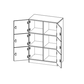 Schließfachschrank, 3 Ordnerhöhen - B/H/T: 80x118x40 cm