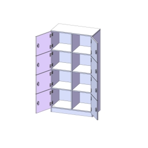 Schließfachschrank, 4 Ordnerhöhen - B/H/T: 80x154x40 cm