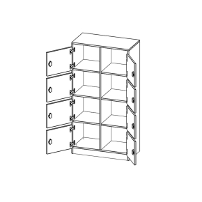 Schließfachschrank, 4 Ordnerhöhen - B/H/T: 80x154x40 cm