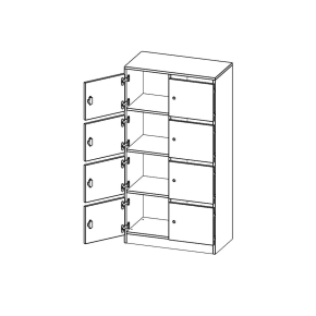 Schließfachschrank, 4 Ordnerhöhen - B/H/T: 80x154x40 cm