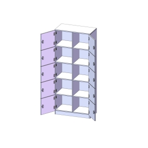 Schließfachschrank, 5 Ordnerhöhen - B/H/T: 82x190x40 cm