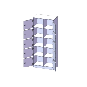 Schließfachschrank, 5 Ordnerhöhen - B/H/T: 82x190x40 cm