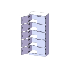 Schließfachschrank, 5 Ordnerhöhen - B/H/T: 82x190x40 cm