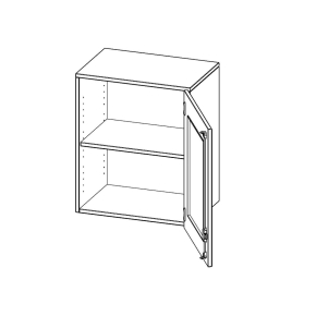 Aufsatzschrank, 2 Ordnerhöhen, Türanschlag rechts - B/H/T: 60x72x40 cm