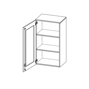 Aufsatzschrank, 3 Ordnerhöhen, Türanschlag links - B/H/T: 60x108x40 cm