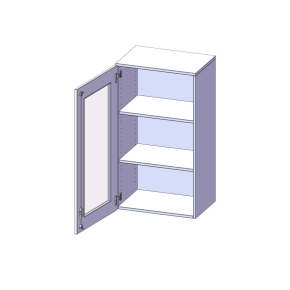 Aufsatzschrank, 3 Ordnerhöhen, Türanschlag links - B/H/T: 60x108x40 cm