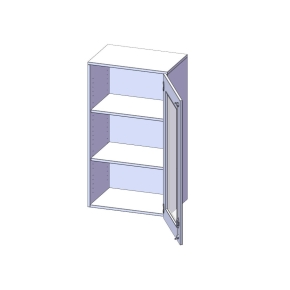 Aufsatzschrank, 3 Ordnerhöhen, Türanschlag rechts - B/H/T: 60x108x40 cm