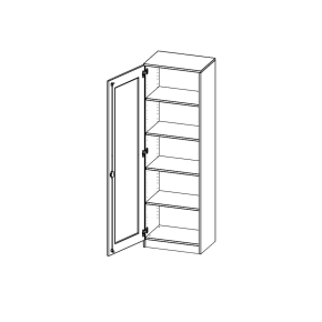 Schrank mit veglasten Türen, 5 Ordnerhöhen, Türanschlag links - B/H/T: 60x190x40 cm