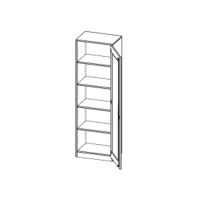 Schrank mit veglasten Türen, 5 Ordnerhöhen, Türanschlag rechts - B/H/T: 60x190x40 cm