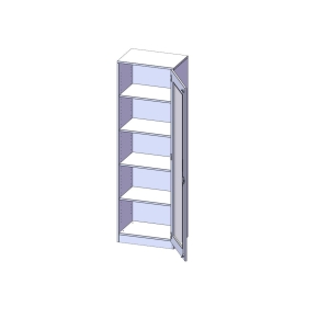 Schrank mit veglasten Türen, 5 Ordnerhöhen, Türanschlag rechts - B/H/T: 60x190x40 cm