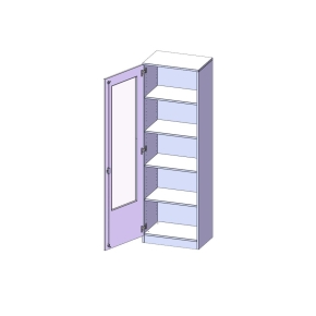 Schrank mit veglasten Türen, 5 Ordnerhöhen, Türanschlag links - B/H/T: 60x190x40 cm