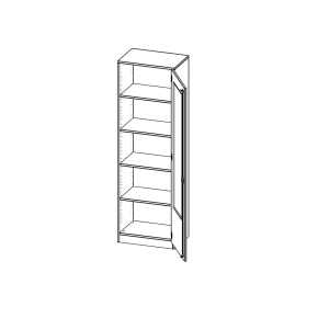 Schrank mit veglasten Türen, 5 Ordnerhöhen, Türanschlag rechts - B/H/T: 60x190x40 cm