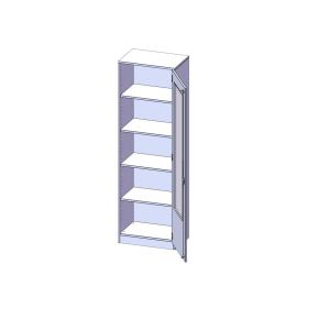 Schrank mit veglasten Türen, 5 Ordnerhöhen, Türanschlag rechts - B/H/T: 60x190x40 cm