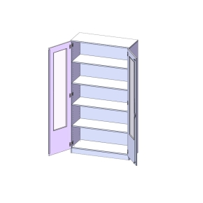 Schrank mit verglasten Türen, 5 Ordnerhöhen - B/H/T: 100x190x40 cm