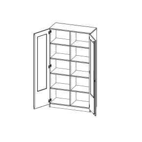 Schrank mit verglasten Türen, 5 Ordnerhöhen - B/H/T: 100x190x40 cm