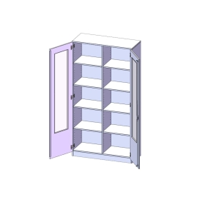 Schrank mit verglasten Türen, 5 Ordnerhöhen - B/H/T: 100x190x40 cm