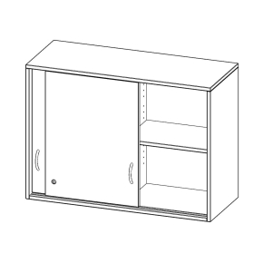 Aufsatz mit Schiebetüren, 2 Ordnerhöhen - B/H/T: 100x72x40 cm