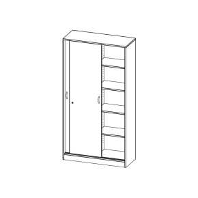 Schiebetürenschrank, 5 Ordnerhöhen - B/H/T: 100x190x40 cm