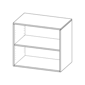 Aufsatzregal, 2 Ordnerhöhen - B/H/T: 80x72x50 cm