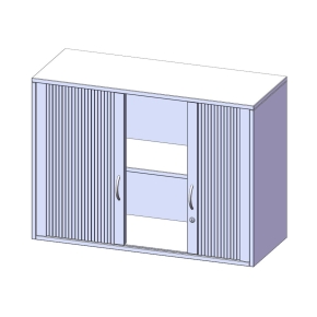 Aufsatzschrank mit Rollo, 2 Ordnerhöhen - B/H/T: 100x72x40 cm