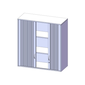 Aufsatzschrank mit Rollo, 3 Ordnerhöhen - B/H/T: 100x108x40 cm