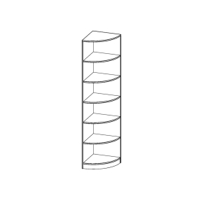Außeneckregal, 6 Ordnerhöhen - B/H/T: 50x226x50 cm