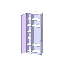 Garderobenschrank mit Spiegel und Garderobenstange, 6 Ordnerhöhen - B/H/T: 80x226x40 cm Garderobenschrank mit Spiegel und Garderobenstange, 6 Ordnerhöhen - B/H/T: 80x226x40 cm