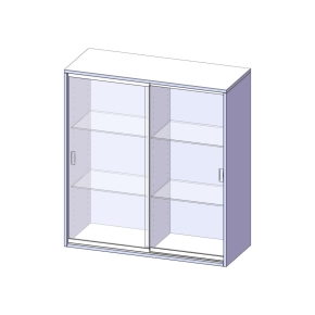 Aufsatz mit Glasschiebetüren,3 Ordnerhöhen - B/H/T: 100x108x40 cm